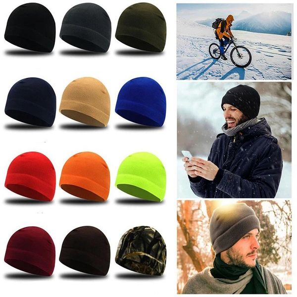 Bérets en plein air polaire chapeaux hommes femmes hiver casquettes militaires unisexe chapeau accessoires de randonnée équipement de cyclisme chaud hauts de pêche 1 pièces