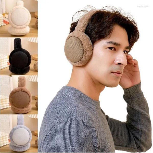 Boinas Personalidad de los hombres al aire libre Invierno Otoño Orejeras Calentador de oídos Auriculares Cubierta deportiva plegable Protector de felpa cálido Orejeras de moda