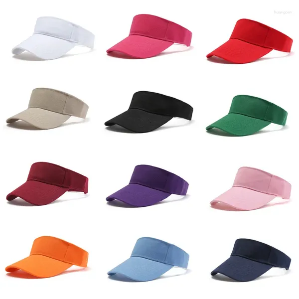 Bérets Sports de plein air Chapeau d'été Soleil Hommes Femmes Coton Visière réglable Protection UV Top Vide Solide Sport Tennis Golf Course