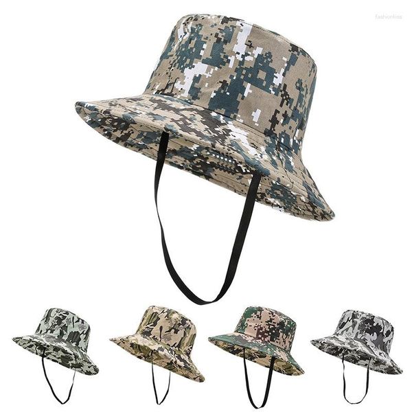 Bérets chapeau de soleil extérieur pour hommes femmes Protection UPF casquette Safari visières de pêche à large bord