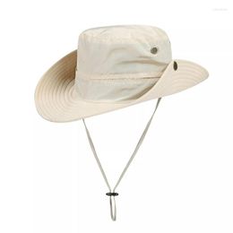 Berretti Cappello da sole per esterno Protezione da pesca impermeabile Boonie estivo per uomo e donna Cappello da secchiello pieghevole Escursionismo Asciugatura rapida
