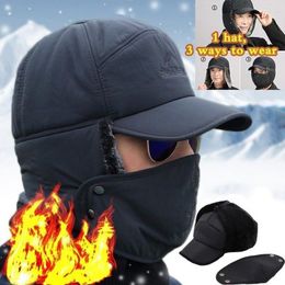 Beretten buiten verdikte warme faux vacht winterhoeden voor vrouwen mannen oor klep dop ski masker sneeuwbestendige thermische zachte winddichte doppen