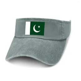 Boinas Bandera de Pakistán Visera para el sol Top con fugas Sombreros de vaquero Hombres Mujeres Personalizar DIY Gorra Deportes Béisbol Tenis Golf Gorras Vacío Sombrero abierto