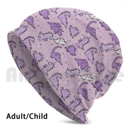 Bérets Chapeau à motif de dinosaure violet rose pâle mignon