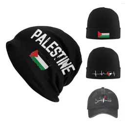Baskenmützen, Palästina, palästinensische Flagge, Skullies, Mützen, Hüte, Vintage, Unisex, Straßenkappe, warme Mütze mit doppeltem Verwendungszweck, Strickmütze