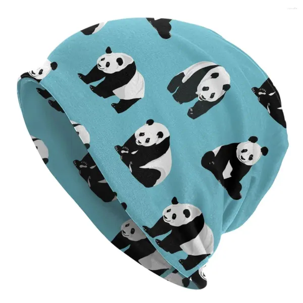 Boinas Panda Diseño Oso Lindo Animal Bonnet Sombrero Tejer Sombreros Casual Al aire libre Skullies Gorros Hombres Primavera Térmico Elástico Cap