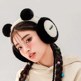 Baretten Panda Oorbeschermers Fleece Oorwarmer Opvouwbare Moffen Hoofdband Drop