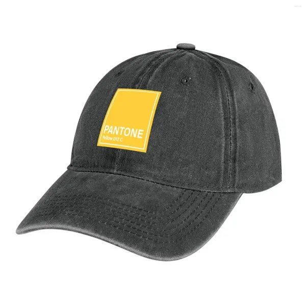 Berets Pantone Yellow 012 C Cowboy Hat Tea Brand Man Cap Cap Caps Men's Women's