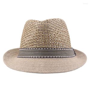 Bérets Parent-enfant enfants garçons hommes chapeau de paille Protection solaire Fedora mode été femmes Panama Jazz Sunhat casquette de plage 2024