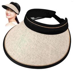Boinas Patio para sombreros Sombrero de paja Sombreros de visera de playa para mujeres Portable Miss