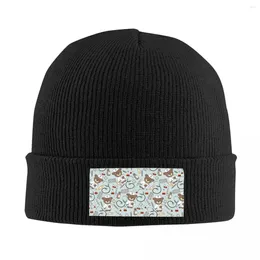 Baretten Patroon Met Beer Skullies Mutsen Caps Cool Winter Warm Vrouwen Mannen Breien Hoeden Volwassen Gezondheidszorg Verpleging Motorkap