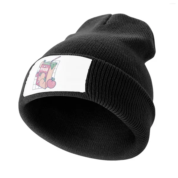 Boinas Caja de jugo de melocotón Gorro de punto Moda Playa Espuma Fiesta Sombrero Gorras Mujeres Hombres