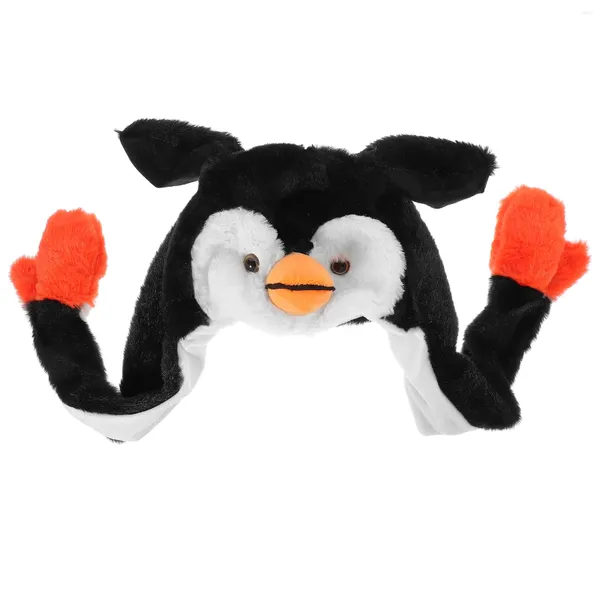 Bérets pingouin chapeau dessin animé accessoire oreille saut Costume casquettes animaux adultes en peluche Performance