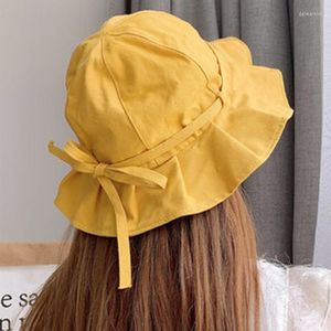 Bérets PHABULS Bucker Hats pour femmes Solid Color Fisherman Hat Teens Girls