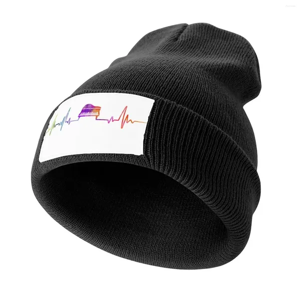 Boinas Piano Heartbeat Acuarela Gorro de punto Sombrero de playa Montañismo Mujer Hombre