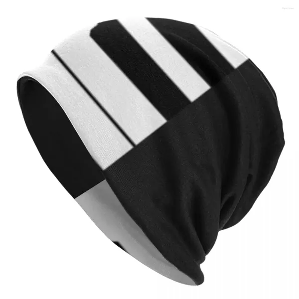 Bérets Piano Keys Bonnet Chapeaux Bonnet Noir Et Blanc Bonnet Skullies Personnalisé Automne Vintage Hommes Sport De Plein Air Casquettes Élastiques Thermiques