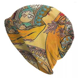 Bérets Picasso Style peinture automne chapeaux zodiaque (deuxième Version) par Alphonse Mucha chapeau mince Bonnet spécial Skullies bonnets casquettes