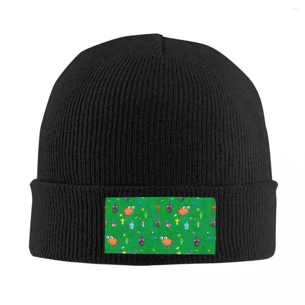 Boinas Pikmins Field Video Gamer Skullies Gorros Gorros Fresco Invierno Cálido Hombres Mujeres Tejer Sombrero Unisex Adulto Bonnet Sombreros