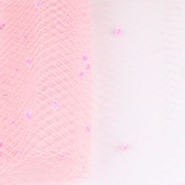 Baretten Roze Birdcage Sluier Met Dot 45 CM Breedte Russische Veiling Netting Bruiloft Voor Tovenaar Mesh Vrouwen Haaraccessoires 5 Yards/Lot