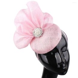 Bérets Rose Fascinator Chapeau pour Mariage Femmes Élégant Base Chapellerie Casquette Fournitures Bandeau Chapeau De Mariage