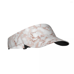 Bérets Rose Or Marbre Été Air Chapeau De Soleil Visière Protection UV Top Vide Sports Golf Course Casquette De Protection Solaire