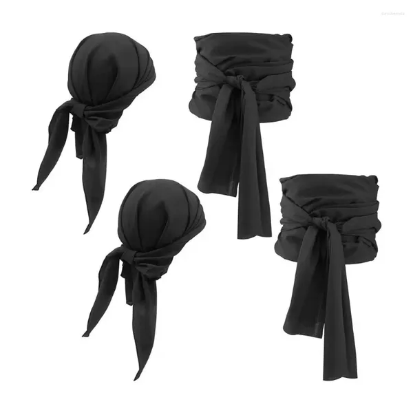 Boinas Sombrero de pirata Conjunto de cinturón Vintage Renacimiento Accesorios de cosplay unisex para rendimiento Pañuelo retro