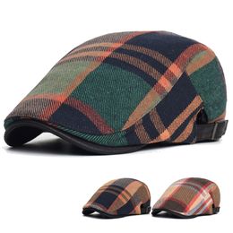 Berets plaid sboy cap mannen vrouwen vier seizoenen vintage casual streep gatsby platte hoed ed verstelbare 2308222222