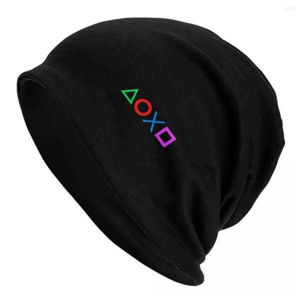 Boinas Estaciones de juego Botones Skullies Gorros Gorros Gorros unisex Invierno Cálido Gorro de punto Mujeres Hombres Moda Juego para adultos Sombreros Gorra de esquí al aire libre