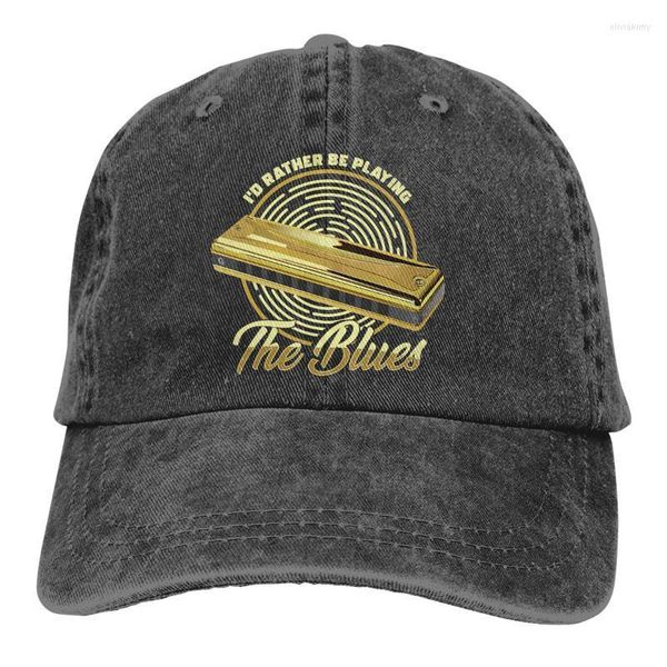 Bérets Jouant Le Blues Instrument De Musique Harmonica Cadeau Casquette De Baseball Chapeau De Cowboy Sommet Bebop Chapeaux Hommes Et Femmes ChapeauxBérets Oliv22