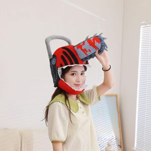 Bérets en peluche, chapeau de Cosplay, Costume de tronçonneuse, vêtements, couvre-chef en tissu, accessoire décoratif amusant pour fête