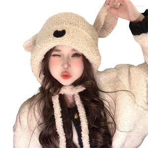 Bérets en peluche Slouch Bear Ear Shape Beanie Hat pour adolescents adultes cyclisme ski tricot