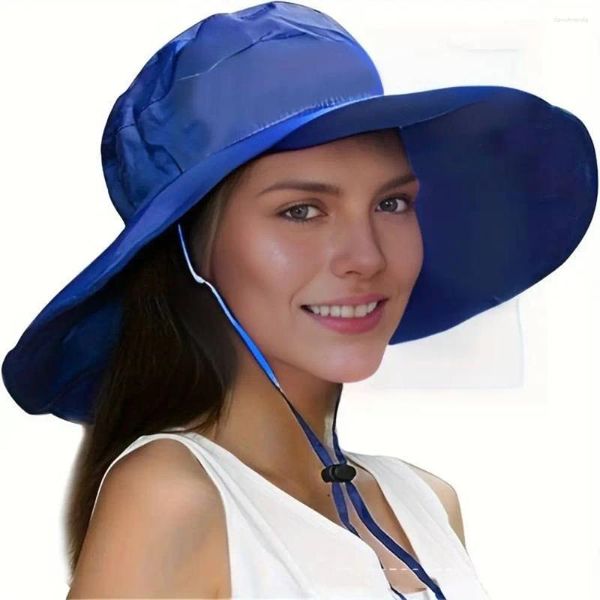 Bérets Polyester Chapeaux pour femmes Chapeau de pluie imperméable à large bord Seau