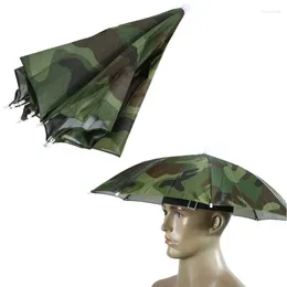 Bérets Portable pluie parapluie chapeau Camouflage pliable pare-soleil imperméable Camping pêche chapeaux casquette chapeaux de plage pour l'extérieur