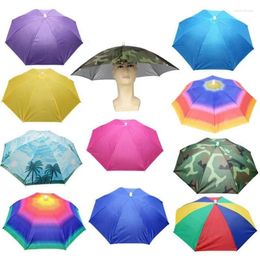 Bérets Portable Rain Umbrella Chapeau pliable pêche extérieure Caphafrage étanche Unisexe Unisexe Camping Headswear Beach Chapeaux Sun Caps de soleil