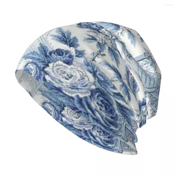 Boinas Powder Blue Chinoiserie Toile Sombrero de punto Visera térmica Hombre Hombres de lujo Ropa de golf Ropa de mujer