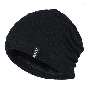 Bérets POWER Label hiver chapeaux pour hommes femmes conception ajouter fourrure doublé chaud Ski Beanie tricoté chapeau haute qualité Bonnet casquette unisexe