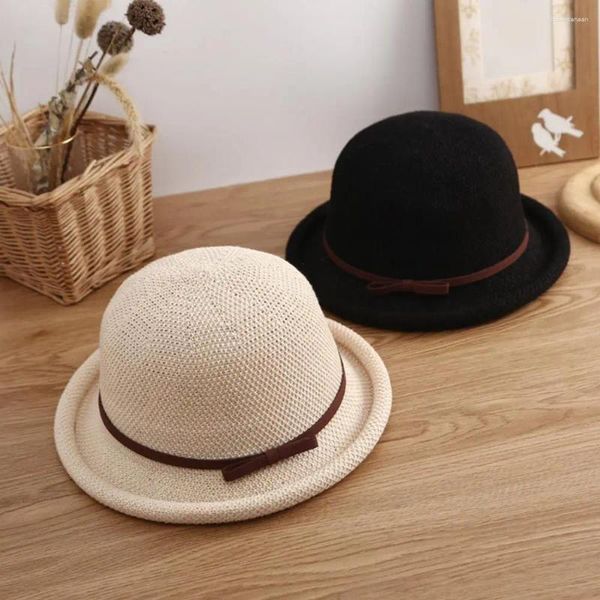 Bérets chapeau pare-soleil pratique, conception tissée sans décoloration, protection solaire ronde, accessoires d'été légers pour l'extérieur