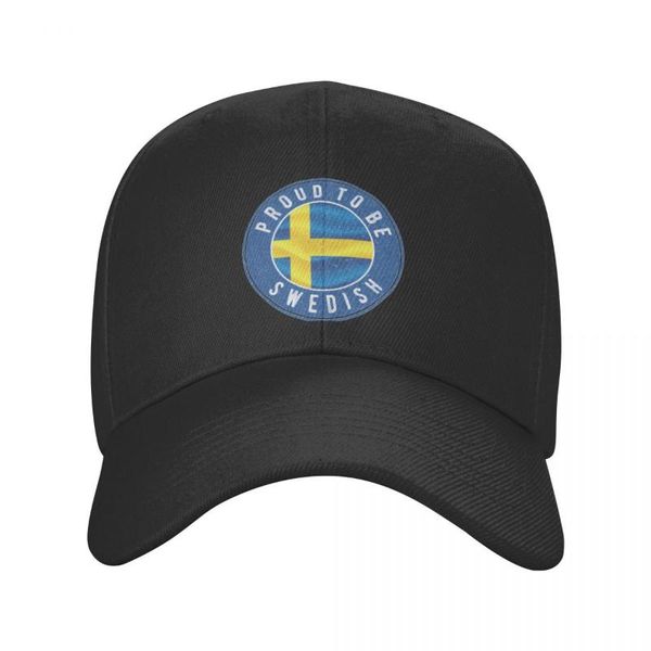 Boinas Proud To Be Gorra de béisbol sueca Unisex Hip-Hop Trucker Hat Sverige Pride Ajustable Snapback Caps Golf Sombreros de alta calidad
