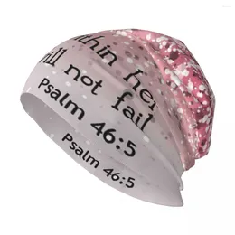 Bérets PSALM 46 5 Dieu est en elle, elle ne tombera pas élégant tricot extensible bonnet bonnet multifonction chapeau de crâne pour hommes femmes