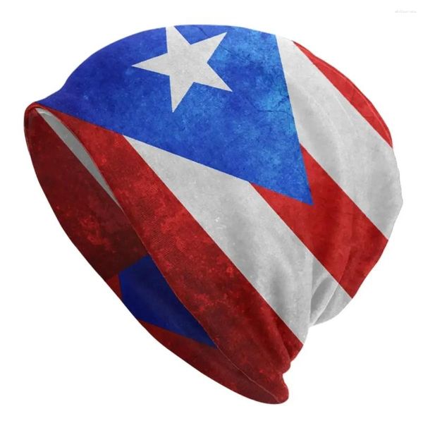 Boinas Puerto Rico Flagal Capa de punto caliente Hip Hop Hop Gonnón Sombrero Otoño Invierno Al aire libre Sombreros para adultos unisex