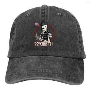 Berets Pure Psychobilly Classic Baseball Cap Men Hats Femmes Visor Protection Snapback Mexican Skull Santa Muerte Caps