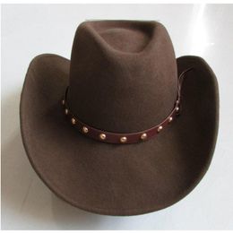 Bérets Pure Laine Cowboy Western Chapeaux Pour Hommes Sombrero De Hombre Cappello Uomo Cowgirl Pays Sauvage Ouest Cow Boy HatsBérets Wend22