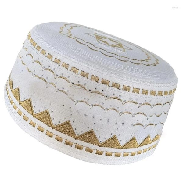 Bérets Q1FA ethnique musulman hommes chapeau de prière brodé islamique huinationalité casquette confortable Namaz couvre-chef traditionnel