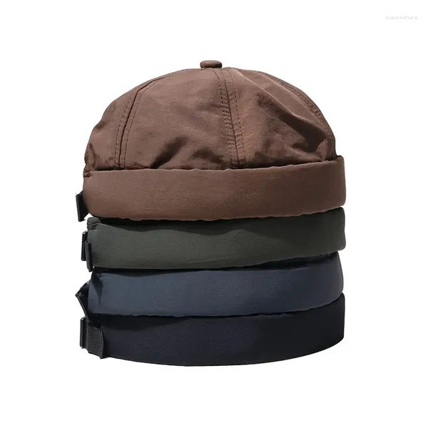 Boinas Secado rápido Ajustable Sin ala Impermeable Hombres Boina Al aire libre Primavera Otoño Sin visera Unisex Skull Cap Beanie