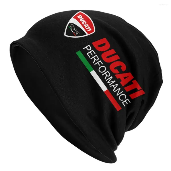 Bérets Racing Sprot Moto Ducatis Skullies Bonnets Casquettes Unisexe Hiver Chaud Tricot Chapeau Mode Adulte Bonnet Chapeaux Casquette De Ski En Plein Air