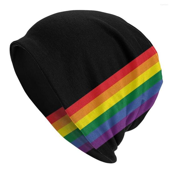 Boinas Rainbow Pride LGBT Gorro unisex Gorro de punto de invierno Skullies Gorros Gorros Adultos Transgénero Gay Lesbianas Gorros Gorro de esquí al aire libre