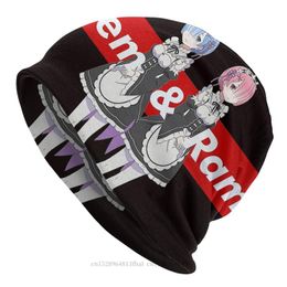 Boinas Re Zero Anime Natsuki Sombreros De Moda Rem Ram Maid Bonnet Hipster Skullies Gorros GorrasBoinas Boinas