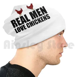 Bérets Real Men Love Chicken Bonnets Pull Cap Confortable Oeufs Poule Fermier Sagesse Coop