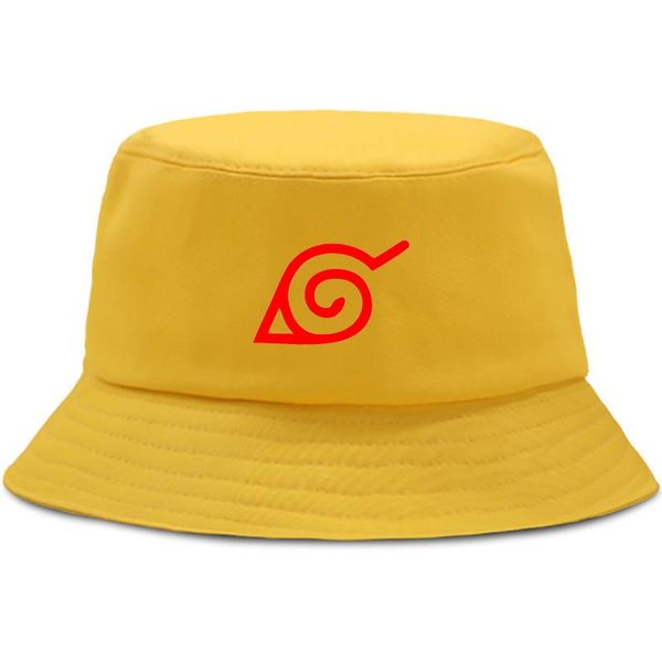 Boinas Red Cloud Impreso Sombrero Mujeres Hombres Panama Bucket Cap El Diseño Visera Plana Pescador Anime Sol Amarillo HatBerets