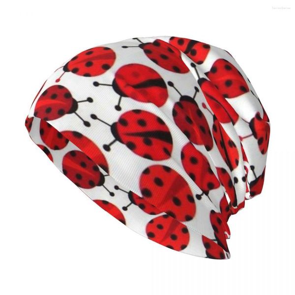 Bérets Red Ladybugs élégants Stretch Tristage Souchy Boneie Cap Multifonction Skull Skull For Men Women